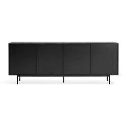 Black wooden sideboard, 211 x 47 x 80 cm | Sierra