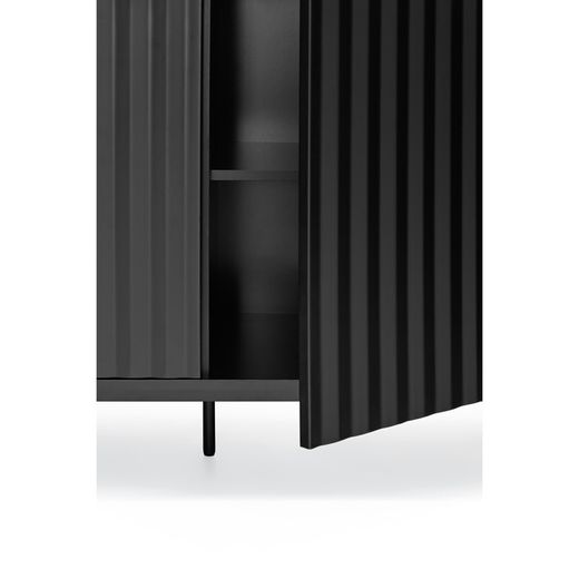 Black wooden sideboard, 211 x 47 x 80 cm | Sierra
