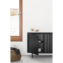 Black wooden sideboard, 211 x 47 x 80 cm | Sierra