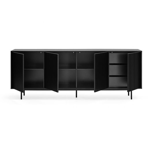 Black wooden sideboard, 211 x 47 x 80 cm | Sierra