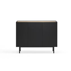 Black and oak-colored wooden sideboard, 110 x 40 x 85 cm | Arista