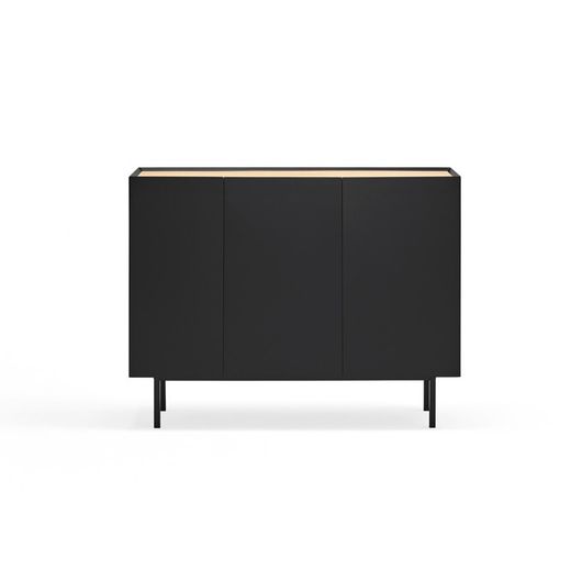 Black and oak-colored wooden sideboard, 110 x 40 x 85 cm | Arista