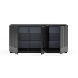 Sideboard aus Holz in Schwarz und Anthrazitgrau, 150 x 46 x 70 cm | Dorisch
