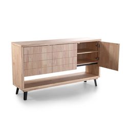 Træskænk i nordisk eg og sort, 153 x 40 x 88 cm | Berg