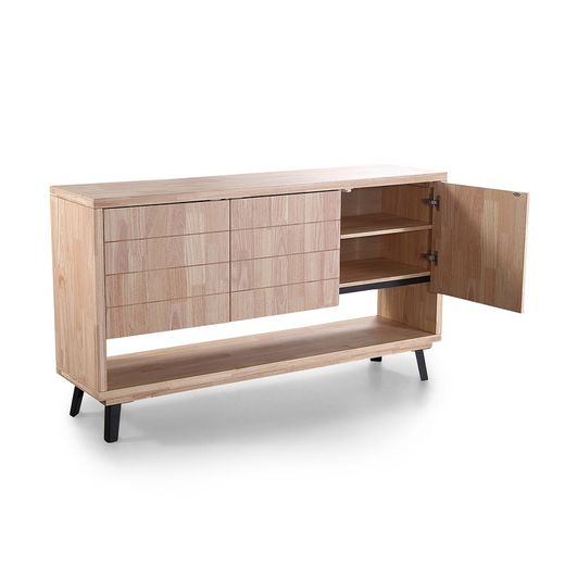 Træskænk i nordisk eg og sort, 153 x 40 x 88 cm | Berg