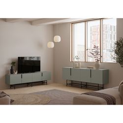 Living room set consisting of a green sideboard and TV stand | Eldia