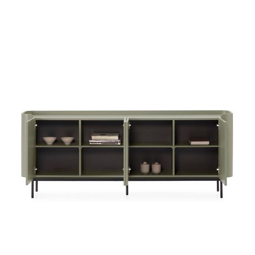 Buffet en bois vert, 200 x 40 x 80 cm | Willa