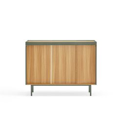 Buffet en bois vert clair et chêne, 110 x 40 x 85 cm | Bord