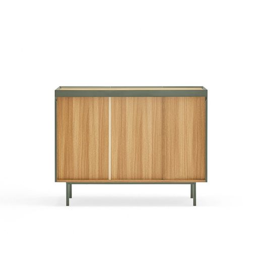 Buffet en bois vert clair et chêne, 110 x 40 x 85 cm | Bord