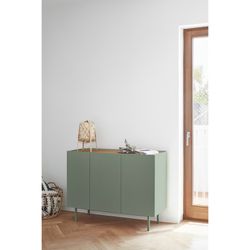 Buffet en bois vert clair et chêne, 110 x 40 x 85 cm | Bord