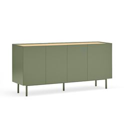 Light green and oak-colored wooden sideboard, 165 x 40 x 78 cm | Arista