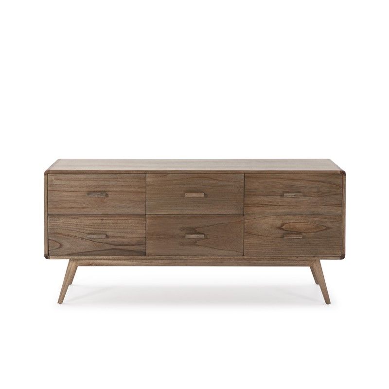 Credenza in legno naturale, 160x50x75 cm — Qechic