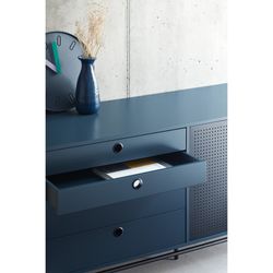 Dark blue and black wood and metal sideboard, 150 x 47 x 77 cm | Punto