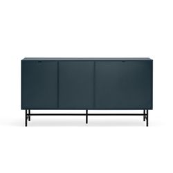 Dark blue and black wood and metal sideboard, 150 x 47 x 77 cm | Punto