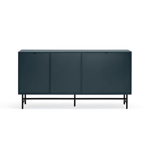 Dark blue and black wood and metal sideboard, 150 x 47 x 77 cm | Punto