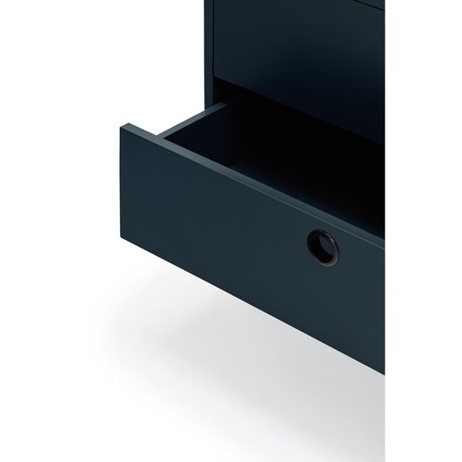 Dark blue and black wood and metal sideboard, 150 x 47 x 77 cm | Punto