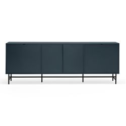 Dark blue and black wood and metal sideboard, 212 x 47 x 77 cm | Punto