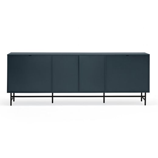 Dark blue and black wood and metal sideboard, 212 x 47 x 77 cm | Punto