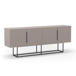 Buffet en bois et métal moka et noir, 200 x 40 x 79,7 cm | Titan