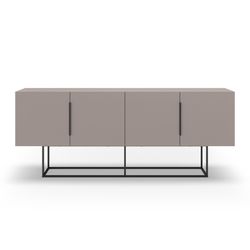 Buffet en bois et métal moka et noir, 200 x 40 x 79,7 cm | Titan
