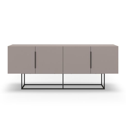 Buffet en bois et métal moka et noir, 200 x 40 x 79,7 cm | Titan