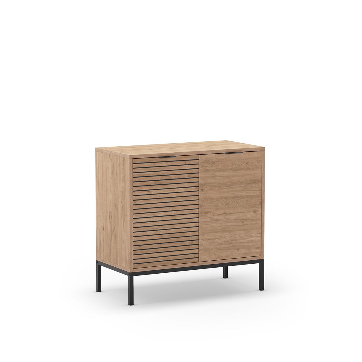 Aparador de madera y metal en color roble, 80 x 40 x 80 cm | Ariel