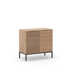 Aparador de madera y metal en color roble, 80 x 40 x 80 cm | Ariel