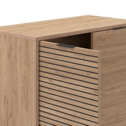 Sideboard aus Holz und Metall in Eichenoptik, 80 x 40 x 80 cm | Ariel