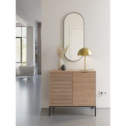 Sideboard aus Holz und Metall in Eichenoptik, 80 x 40 x 80 cm | Ariel