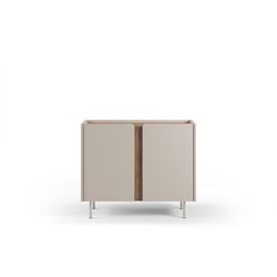 Drewniano-metalowa komoda w kolorze dębowym i kremowym, 100 x 40,5 x 82,5 cm | Lucile