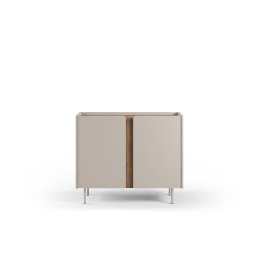 Drewniano-metalowa komoda w kolorze dębowym i kremowym, 100 x 40,5 x 82,5 cm | Lucile