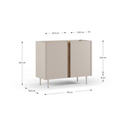 Drewniano-metalowa komoda w kolorze dębowym i kremowym, 100 x 40,5 x 82,5 cm | Lucile