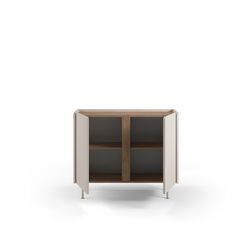 Drewniano-metalowa komoda w kolorze dębowym i kremowym, 100 x 40,5 x 82,5 cm | Lucile