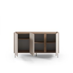 Drewniano-metalowa komoda w kolorze dębowym i kremowym, 150 x 40,5 x 82,5 cm | Lucile