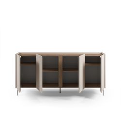 Wooden and metal sideboard in oak and cream, 180 x 40.5 x 82.5 cm | Lucile