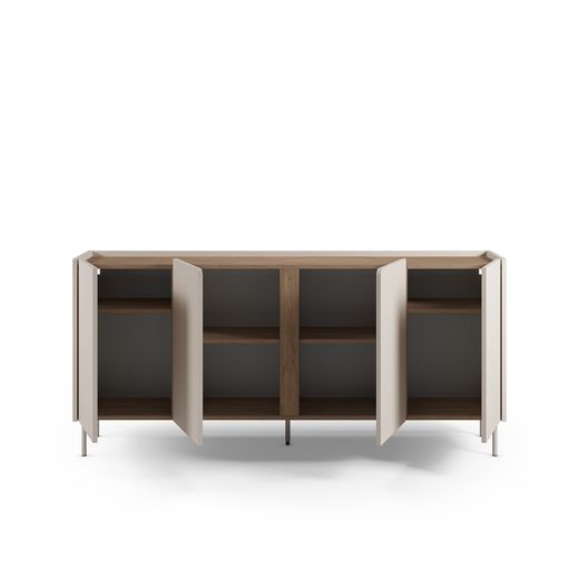 Wooden and metal sideboard in oak and cream, 180 x 40.5 x 82.5 cm | Lucile