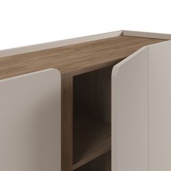 Wooden and metal sideboard in oak and cream, 180 x 40.5 x 82.5 cm | Lucile