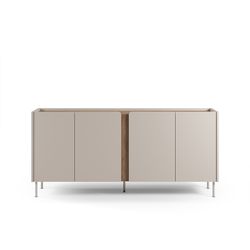 Wooden and metal sideboard in oak and cream, 180 x 40.5 x 82.5 cm | Lucile