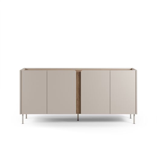 Wooden and metal sideboard in oak and cream, 180 x 40.5 x 82.5 cm | Lucile