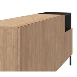 Drewniano-metalowa komoda w kolorze dębowym i czarnym, 180 x 40 x 80 cm | Cailin