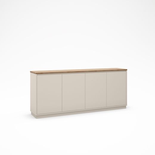 Aparador de madera y metal en color roble y visón, 201 x 40,1 x 84,4 cm | Loreta