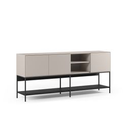 Cream and black wood and metal sideboard, 180 x 40 x 80 cm | Amira