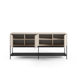 Cream and black wood and metal sideboard, 180 x 40 x 80 cm | Amira