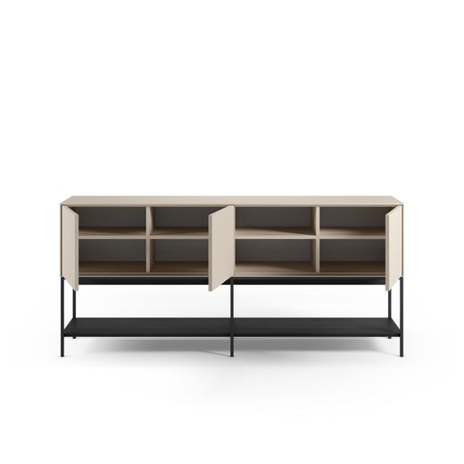 Cream and black wood and metal sideboard, 180 x 40 x 80 cm | Amira