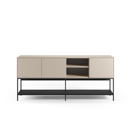 Cream and black wood and metal sideboard, 180 x 40 x 80 cm | Amira