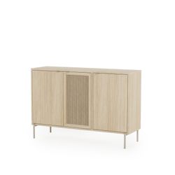 Buffet en bois et métal finition naturelle, 125 x 40 x 80 cm | Inti