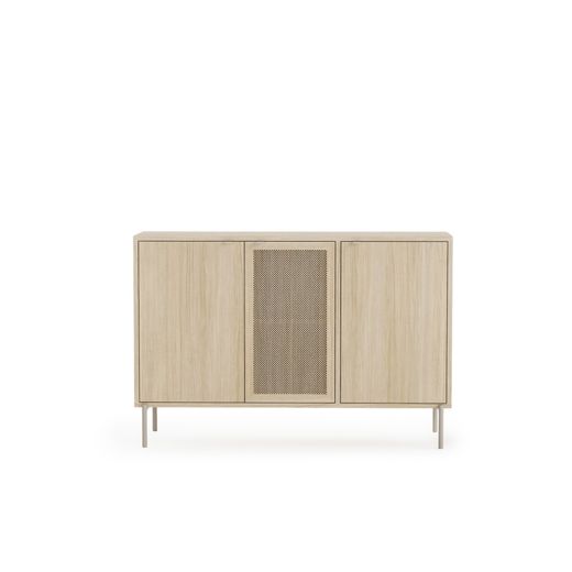 Buffet en bois et métal finition naturelle, 125 x 40 x 80 cm | Inti