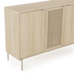 Buffet en bois et métal finition naturelle, 125 x 40 x 80 cm | Inti