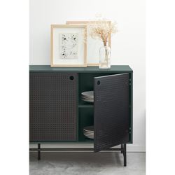 Dark green and black wood and metal sideboard, 150 x 47 x 77 cm | Punto