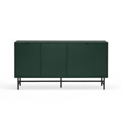 Dark green and black wood and metal sideboard, 150 x 47 x 77 cm | Punto